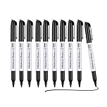 Yedtreg Black Whiteboard Pens, 10 Pack Fine Tip Dry Erase Whiteboard Markers, Dry Wipe Pens for Whiteboard (Black)