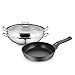 WMF - Juego de Sartén de Aluminio Fundido Permadur Premium de 28 cm + Wok con Tapa de Cristal, Parrilla de conservación e Interior de cocción alvapor