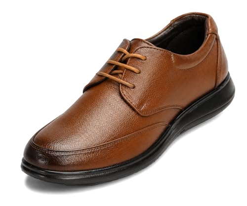 Image of Kraasa Men's Formal Lace-Up Shoes | Vegan Leather Upper | Airmix Sole | High Cushioning | Lightweight & Comfortable Office Dress Shoes