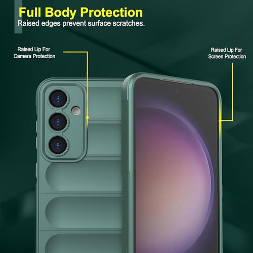 Image of Amazon Brand-Solimo Mobile Cover for Samsung Galaxy S24 Plus 5G | Full Camera Protection | Liquid Silicon Case | Flexible Bumper Case for Samsung Galaxy S24 Plus 5G (Green)