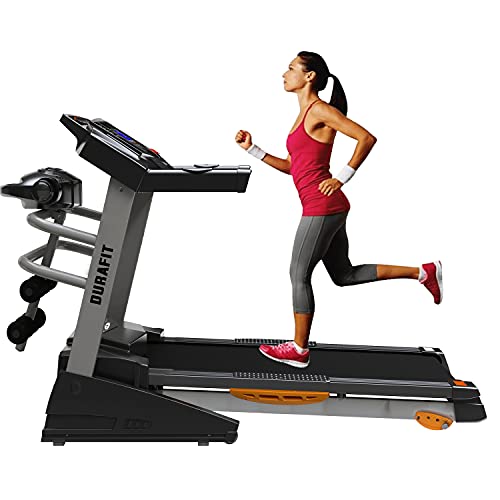 Image of Durafit Strong Multifunction | 4 HP Peak DC Motorized Treadmill | Manual Incline | Home Cardio| Max Speed 14 Km /Hr | Max User Weight 120 Kg | Free Installation Assistance | LCD Display