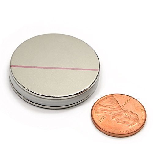 CMS MAGNETICS - (2-Piece) N52 Neodymium Disc Magnets 1.26 x 1/16 Inches Strong Rare Earth for DIY Projects, School and Home Use