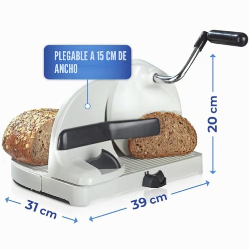 Miniatura 6 de Maximex 7519500 - Cortadora De Pan,Con Manivela, Acero Inoxidable, 31 X 20 X 29 Cm, Color Plateado