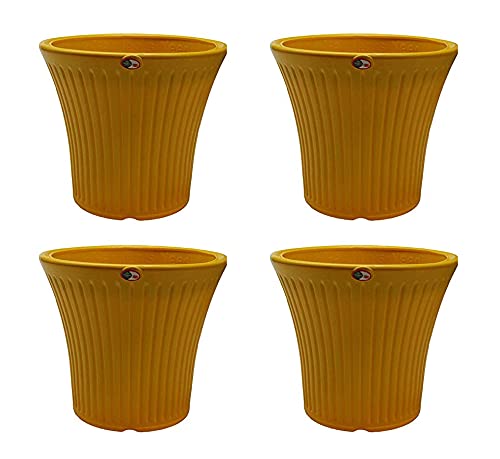 See full amazon price history chart for OSHIGREENS Plastic Plant Pots, Tancy 10 Inches Round Flower Pots with Design, Set of 4 Plant Containers for Indoor & Outdoor Garden Home Decor (Yellow) OSHIGREENS Plastic Plant Pots, Tancy 10 Inches Round Flower Pots with Design, Set of 4 Plant Containers for Indoor & Outdoor Garden Home Decor (Yellow) (B09CV5DGKC) Amazon Price History, Amazon Price Tracker