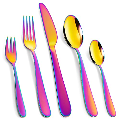 Besteck Set für 12 Personen, 60 teilig Essbesteck Set inkl. Messer, Gabel, Löffel, Hochwertiges Edelstahlbesteck, Spülmaschinenfest