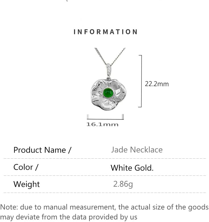 14K Gold Lotus Leaf Necklace, Distinctive Emerald Jade Pendant, Vintage-Style Gift for Her - Image 2