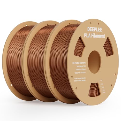 DEEPLEE Silk PLA 3D Printer Filament 1.75mm 3kg, Silk Copper PLA, Dimensional Accuracy +/-0.02mm, Smooth & Shiny Texture, Multi Color 3D Printing Filament