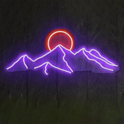 Desert Sunset Neon Sign Mountains Sunset Sunrise Neon Home Office