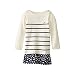 Nautica Little Girls' Stripe Sweater Dress with Chiffon Ruffle At Hem