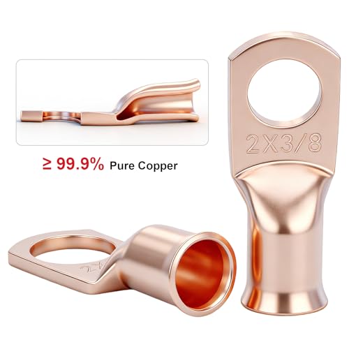 Terminales de anillo resistentes M10 con extremos de cobre para cable calibre 2 2