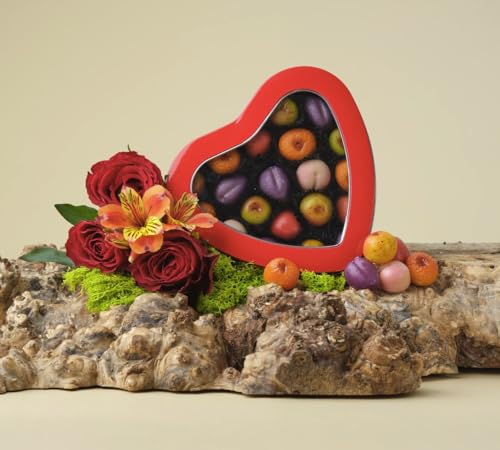 Walnut Tree Heart-Shaped Tin – Gourmet Marzipan Fruit Gift, Handpacked in the UK – Great Taste Award Winner – Marzipan Luxury Gift Selection, Birthday, Anniversary, 230g - Image 3