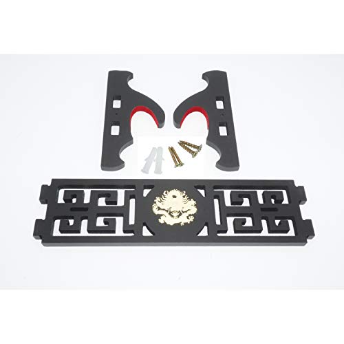 Eforlife Dragon Sword Holder Wall Mount Velvet Padded Katana Stand Samurai Sword Holder Display Rack (1-Tier)