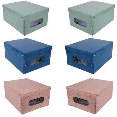 MAURY'S Ordine Perfetto con Scatole e Contenitori per Armadio, Organizzatori Rigidi e Salvaspazio. Sottoletto e per Vestiti. Ideali per Trasloco 50x39x24 cm colori assortiti (Mix Color)