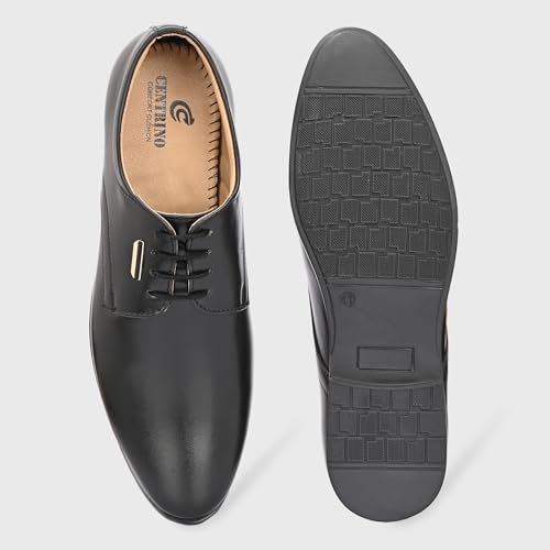 Image of Centrino Men's Formal Shoe | Stylish with Soft Cushioned Insole | Sleek Lace-Up Design for Formal Look | Durable with Anti-Skid Sole | Ideal for Office Wear 9429