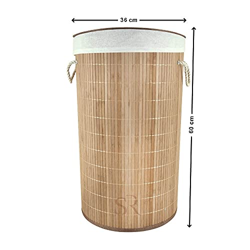 Cesto em bambu redondo 36x60 cm Mek