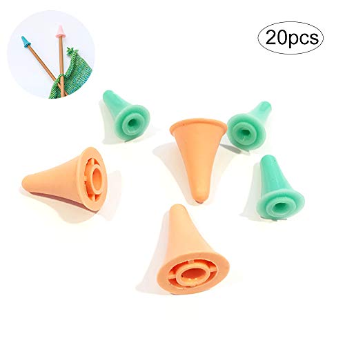 joizo 20pcs Gummistifte sind Endkappen Stopper-Schutz für Knitting Knitting Craft Lagerung Reise-Accessoires, zufällige Farbe (10xlarge, 10xsmall)