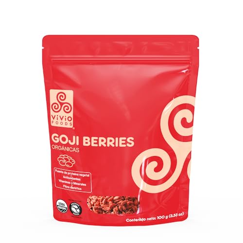 Vitamínicos, Vivio Foods, Goji Berries Orgánicas, 100 gramos