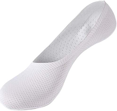 5 Pairs Breathable Ice Silk Socks - Mens No Show Low Cut Socks, Summer Casual No-Show Low Cut Liner Non Slip Soft Elastic Sports Socks (White)