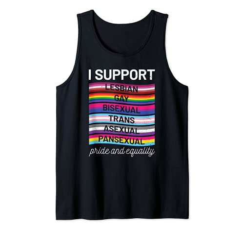 Gay Pride Apoyo LGBT Trans Pan Lesbiana Bi-Igualdad Camiseta sin Mangas
