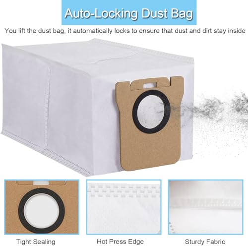 EATBALE Accessories Kit for Dreame L20 Ultra Robot Vacuum Cleaner (1 Main Brush 6 Side Brush 4 HEPA Filters 4 Mop Cloth Pads 4 Dust Bags 1 Cleaning brush 1 Cleaning Rag) Replacement Parts (19Pcs) - Image 2