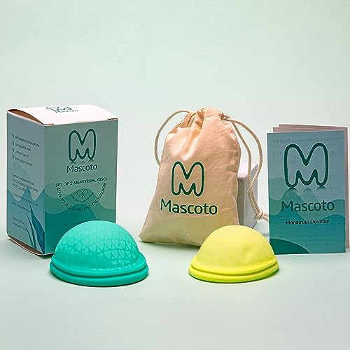 Image of Menstrual Disc | Mascoto TM, Reusable Period Disc Size S|M, Soft Medical Grade Silicone, Pad and Tampons Alternative, Flat-fit Cup, Petal Thin and Ultra Comfortable (Set of Large and Small)