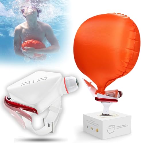 TIEJIANDAN Bracelet anti-noyade réutilisable avec 2 bouteilles de gaz et boussole, bouée de sauvetage portable essentielle pour sports nautiques, se gonfle en une seconde pour amener les gens à la