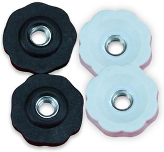 50PCS Thumb Plastic Nut flower Type Nuts 16.6 OD 3.6mm Thickness Nutted White/Black M4 - (Size: M4(Black))