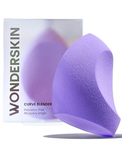 Wonderskin Curve Blender - Patent-Pending Makeup Sponge with Ergonomic Design for Seamless Blending & Contouring – For Foundation, Creams & Powders