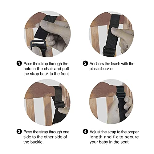 5 Point Harness Seat Belt Safety Harness Full Protection 5 Point Security Harness Seatbelt for High Chair and Pushchair Black