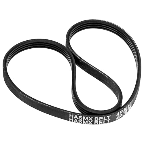 Image of HASMX Drive Belt Replacement Belt for Rikon Band Saw Models 10-320, 10-321, 10-325, RK14CS Replaces Part Numbers C10-995, P10-320-87, 24" Internal Length Band Saw Drive Belt, 4 Rib, Black (1-Pack)