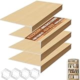 Wire Shelf Covers Set of 4, 33x12x3 in, Durable PVC Shelf Cover for Wire Shelving Pantry, Kitchen Faux Wood Rack Covers, Moisture-Resistant & Easy-to-Clean Organizer Liners, Original Wood