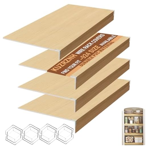 Wire Shelf Covers Set of 4, 33x12x3 in, Durable PVC Shelf Cover for Wire Shelving Pantry, Kitchen Faux Wood Rack Covers, Moisture-Resistant & Easy-to-Clean Organizer Liners, Original Wood