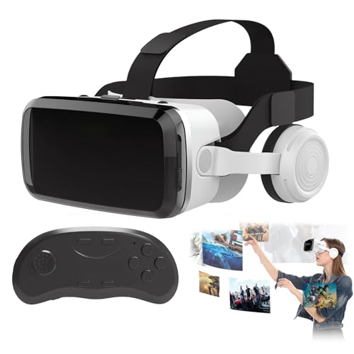 SYOSI Virtual Reality Game System VR Headsets Suitable for iPhone & Android Phones(5-7) Wireless Headphones Virtual Reality Headset for Kids and Adults 3D VR Glasses for Movies and Games