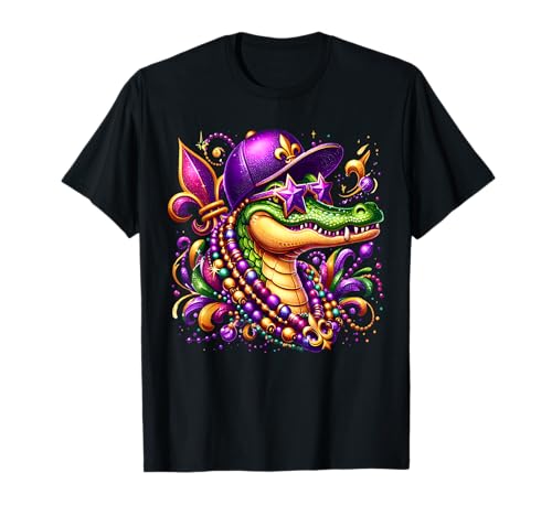 Funny Mardi Gras alligator costume Mardigator Mardi Gras T-Shirt
