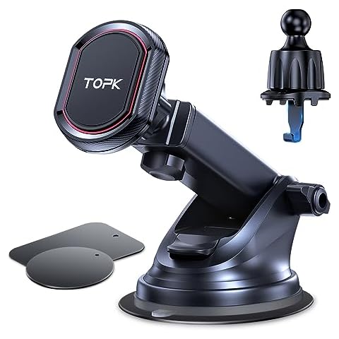 TOPK Magnetic Car Phone Holder with 360° Rotation Cover