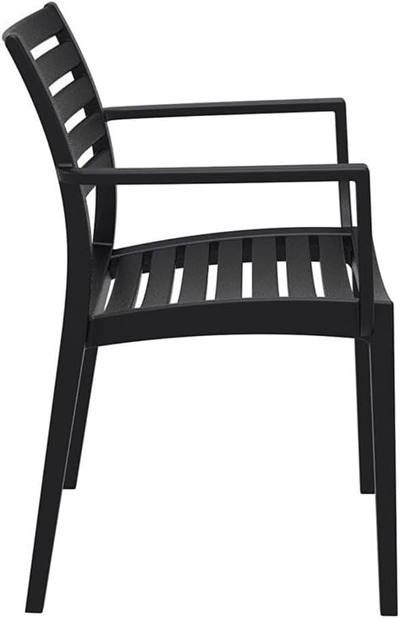Compamia Artemis Outdoor Patio Dining Arm Chair in Black (Set of 2)