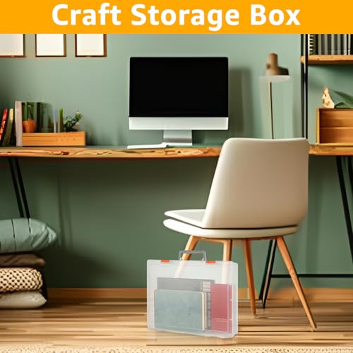 Image of 2 Pcs Craft Storage Box, 1-Compartment Clear Craft Organizer Box with Buckle Lid, Plastic Storage Case for Small Item Storage