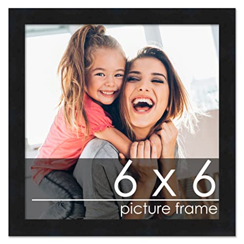 Poster Palooza 6X6 Contemporary Black Wood Picture Square Frame - Picture Frame Includes Uv Acrylic, Foam Board Backing, & Hanging Hardware! #TOP3