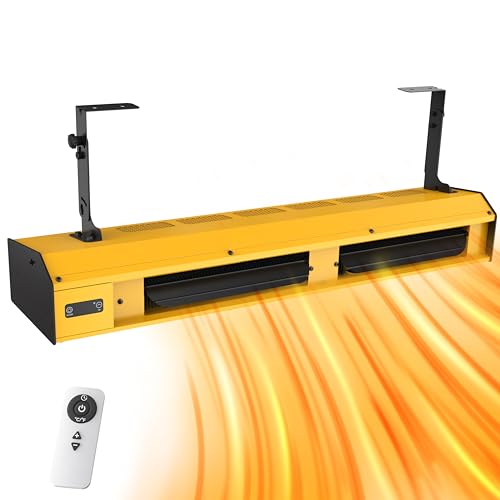 Omberr Electric Garage Heater 240V, 7000 Watt Graphene Heating for Indoor Use, 9-Hour Timer, Overheat Protect, Remote Control, Ceiling Mount Electric Shop Heater, Hardwired