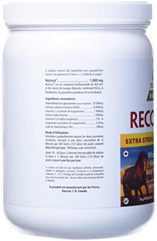 Purica Recovery Extra Strength Equine Supplement 1 kg Powder, Advanced Horse Mobility Formula with MSM Glucosamine and Hyaluronic Acid, Canadian Made - 3