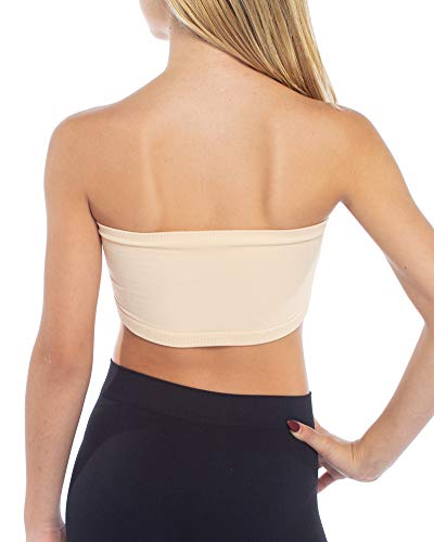 Malibu Sugar Girls (7-10) Solid Bandeau Top One Size Nude