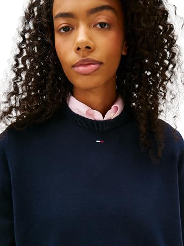 Tommy Jeans Damen Tjw Essential Crew Sweater EXT Dw0Dw20159 Pullover, Blue (Dark Night Navy), L