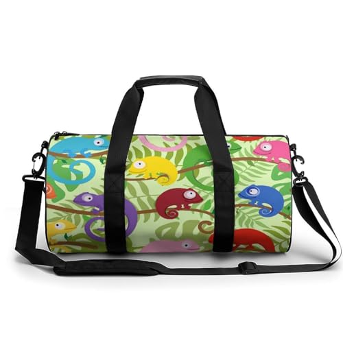 Sac de sport gym duffel bag caméléon de voyage et camping 45x23x23cm