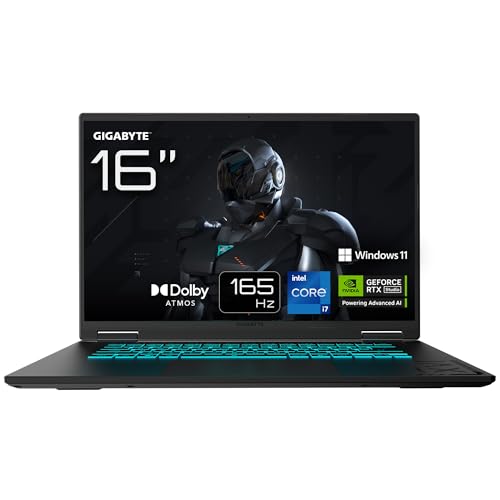 Gigabyte Gaming A16 CWH Ordinateur Portable - 16,0“, 165Hz WUXGA, Core i7-13620H, NVIDIA RTX 5070, 16Go DDR5 5200MHz, 1To Gen4 SSD, Win 11Home, Garantie 2 Ans, Dolby Atmos, Gaming A16 CWHI3FR894SH