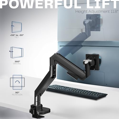 VIVO STAND-GT57 Bras de moniteur ultra large pour écrans de 57" jusqu'à 27 kg, support de bureau pour TV et moniteur conçu pour Samsung Odyssey Ark, Neo G9, ViewFinity S9, et plus encore, noir – Image 4