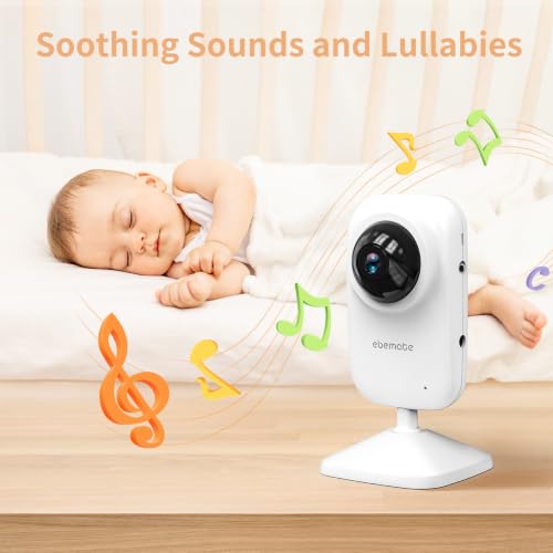 Image of ebemate Video Baby Monitor Camera with 2.8 inch LCD Screen Video & Audio No Glow Night Vision,2-Way Talk Audio Cam Baby Monitoring 1200FT Range EBE28