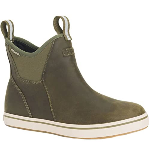 Xtratuf Men's 6 In Leather Ankle Deck Boot Olive 10