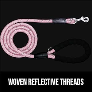 Gorilla-Grip-Heavy-Duty-Dog-Leash-Soft-Handle-Strong-Reflective-Rope-for-Night-Pet-Walking-Small-Medium-Large-Animals-Durable-Puppy-Training-Leashes-Rotating-Metal-Clip-Waste-Bag-Dispenser-Pink - Cucciolini Doodles   Gorilla-Grip-Heavy-Duty-Dog-Leash-Soft-Handle-Strong-Reflective-Rope-for-Night-Pet-Walking-Small-Medium-Large-Animals-Durable-Puppy-Training-Leashes-Rotating-Metal-Clip-Waste-Bag-Dispenser-Pink