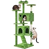 Yaheetech 70in Multi-Level Cat Tree Tall Cat Tower Cat Furniture with Condo, Scratching Posts & Dangling Ball for Indoor Cats Activity Center, Green