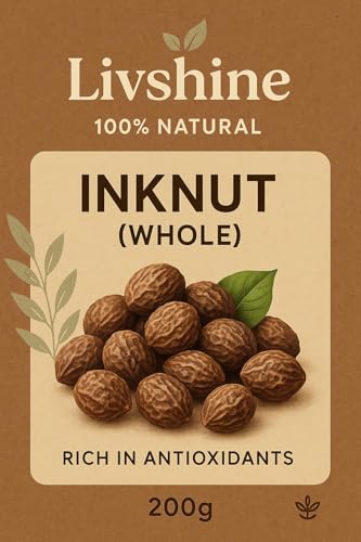Image of LivShine Natural Dried Whole Haritaki /Harad /Inknut for Dark Circles 200Gm